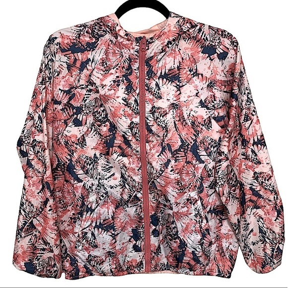 ZARA Girls Collection Pink/Pink Print Reversible Windbreaker Jacket Size 13/14 - Picture 2 of 11